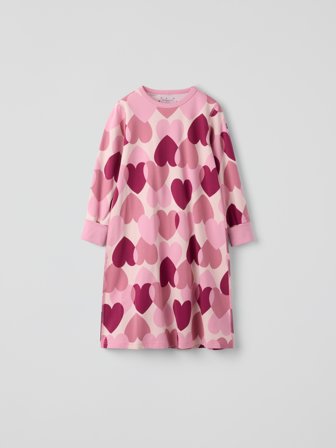 Nattkjole hjerter - 86|92 - barneklær - pink - Polarn O. Pyret