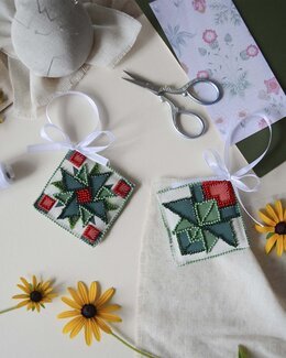 Perlebroderier Jule-stjerner 2-pak - Abris Art