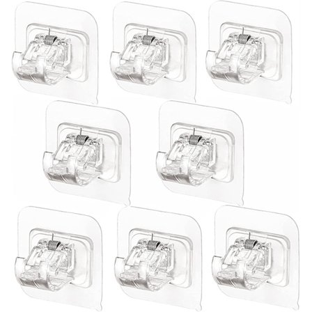 8 gardinstangsbeslag uden boring og selvklæbende