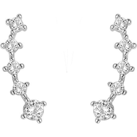 Pärlörhängen med 14k guldpläterad sterling silver post crawler