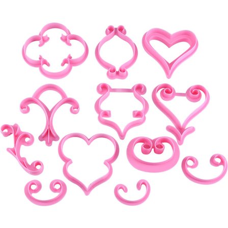 1 sæt 12 stk. blomsterroser sukkerpasta kager bagværk fondant chokoladeform dekoration