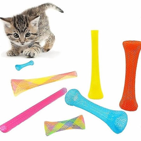 Nye modeller 10-pak Kat Rør Fjeder Legetøj, Interaktivt Kattelegetøj til Indendørs Katte, Farverig Kat Plastikspiral til Killinger til at Slå, Bide, 