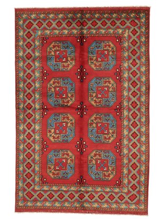 Orientalischer Afghan Fine Teppich 162X247 Dunkelrot/Braun Wolle, Afghanistan