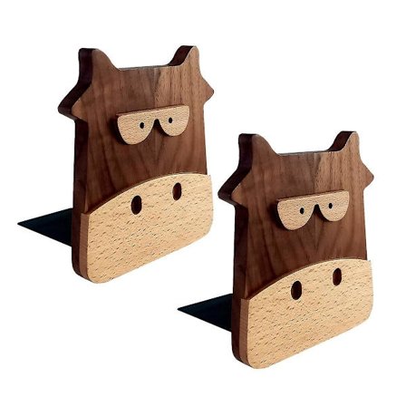 Bokstöd i trä, valnöt och bokträ, bokorganisatör för kontor, skrivbord och hem, bokstöd [DB]