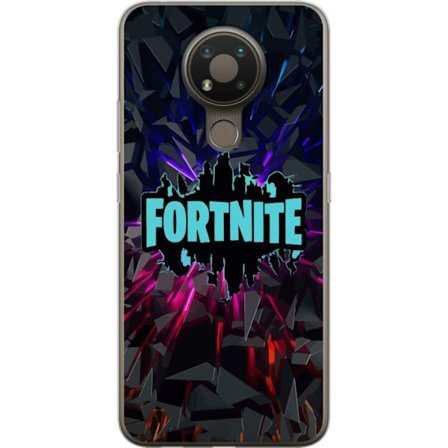 Yhteensopiva Puhelinkuori Nokia Nokia 3.4 Pelit inspiraatio abstrakti logo suunnittelu räjähtävillä muodoilla, neon valot ja dynaaminen energia mo