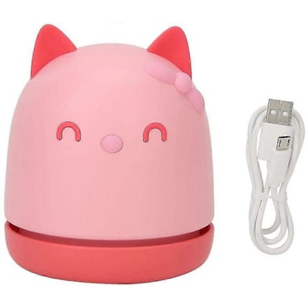 Bærbar katte støvsuger mini skrivebordsstøvsuger for rengjøring av hårsmuler piano datamaskin rosa