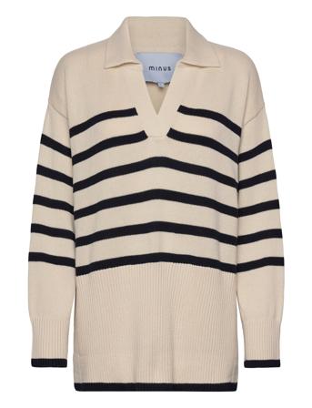 Leonie Collar Knit Pullover Cream Minus