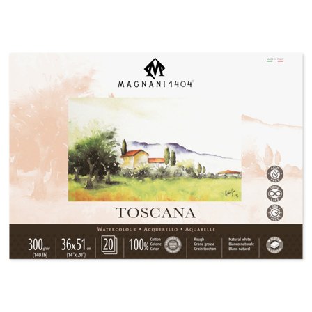 Magnani Bloc Aquarelle Toscana 100% Coton 300g Rough 36x51cm 20 Sheets