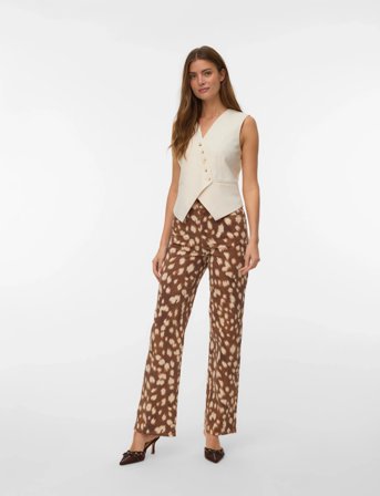 Vero Moda Vmlola Tessa Hr Wide Print Jeans Exp - Brown - 30 x 32