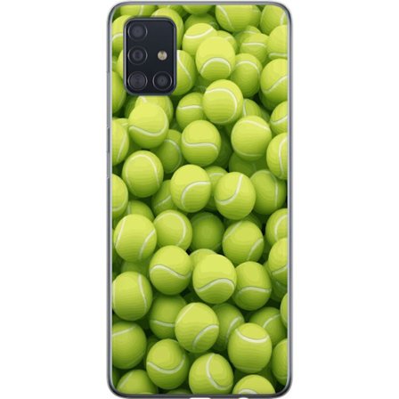 Kompatibel Mobilcover til Samsung Samsung Galaxy A51 Mønster af grønne tennisbolde i høj detalje, sporty motiv med gentagende tekstur og stærke fa