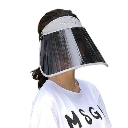 Visirhatt med HD-polariserte linser, beskyttende UV-beskyttelse, justerbar svettebånd, utendørs, golf, strand (grå)