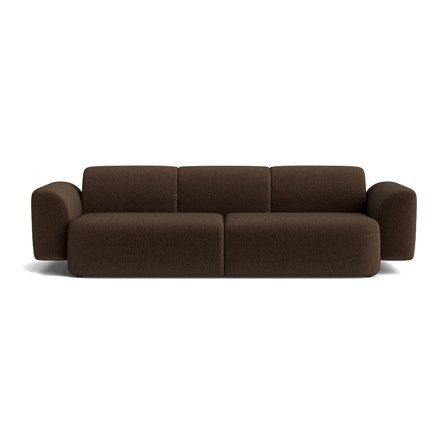Sunday 3-Sitzer-Sofa in Boston Dunkelbraun, modernes Design, bequemes Polstersofa für das Wohnzimmer, hoher Sitzkomfort, zeitlos, 76cm