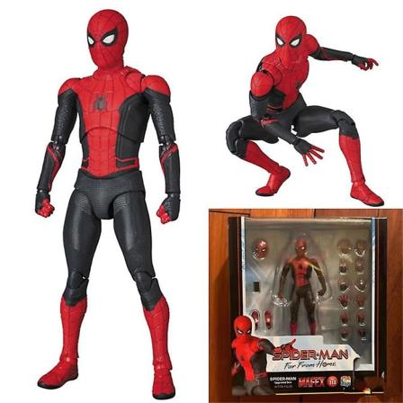 Spider-Man langt hjemmefra actionfigurleketøy med erstatningssett, alle ledd bevegelig samlemodell barn gave