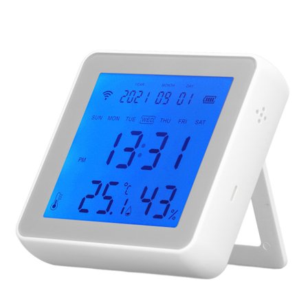 Lämpötilan ja kosteuden monitori, ääniohjaus, taustavalo, herätyskello, älykäs digitaalinen kosteusanturi TUYA:lle