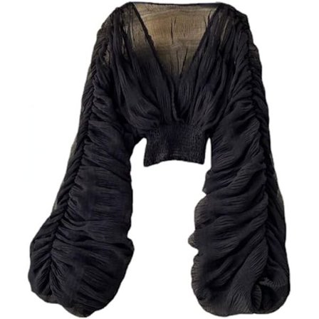 Dame Bell Erme Topper Pyntede Topper for Kveldsbruk Blondebluser