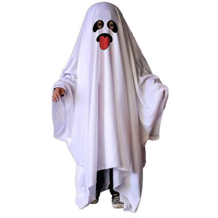 4-13 år Børn Drenge Piger White Ghost Cosplay Kostume Ghost Cloak Halloween Party Fancy Dress Gifts-C