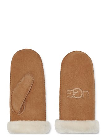 UGG Sheepskin Embroider Mitten - Brown - L/XL