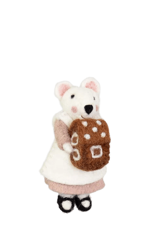 A World of Craft MOUSE WITH HOUSE Julhänge Dekoration Vit 11 CM