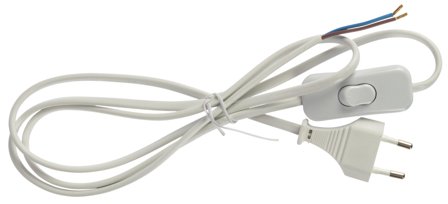 Nordic Quality Lampkabel med brytare, 1,5m, Vit