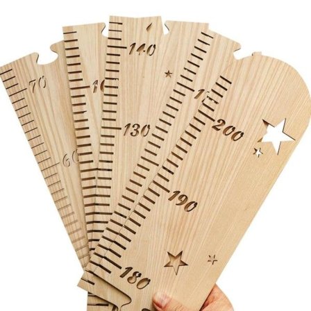 Tre Barn Høyde Vekst Kart Linjal Baby Barn Høyde Måler Rom Dekorasjon Vegg Måler Mål