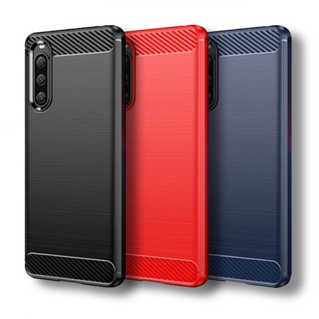 SKALO Sony Xperia 10 V Armor Carbon Stødsikker TPU-cover - Vælg farve