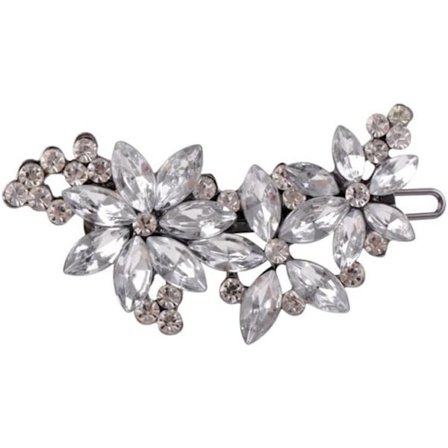 Hårspännen med strass, blommiga hårspännen, franska hårnålar med kristallpärlor, glittrande accessoarer för alla hjärtans dag, bröllop och bal