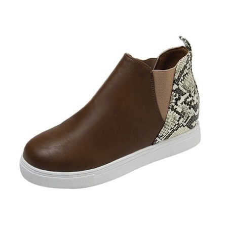 2023 nya, moderiktiga ankelboots, högtoppade platta sneakers för alla matcher Dark Khaki 43