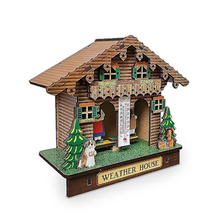 Yaju Vejrhus - Skov Vejrhus Med Mand Og Kvinde, Tysk Sort Skov Vejrhus, Træ Chalet Barometer Termometer Og Hygrometer Hjem