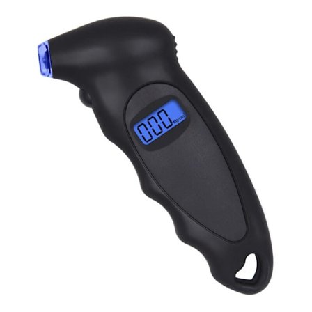 Dæktryksmåler, Digital Dæktryksmåler, 150 PSI 4 Indstillinger, Dæktryksmåler til Bil Motorcykel, Sort (1 Pakke)