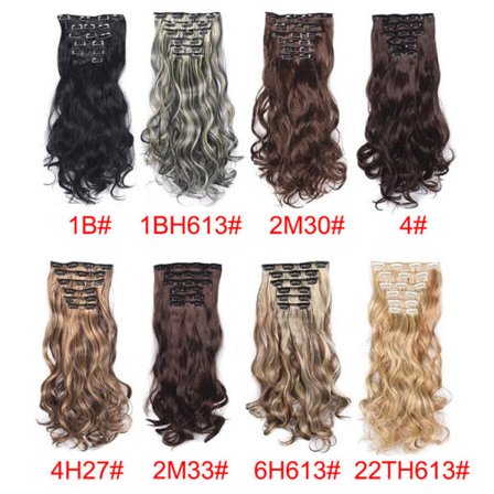 Parykstykker Kvinne Hårforlengelser 6 Stykker 16 Klips