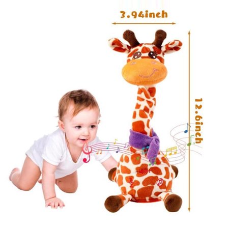 Dansende Syngende Giraf Gentag Hvad Du Siger Talende Plysdyr Sjov Interaktiv Elektrisk Legetøj Efterligner Talende Optagelse Musikalsk Plys Gave Til