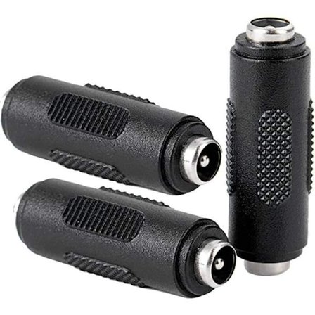 2-pakning DC 5.5 x 2.1 mm hun til hun strømkontakt, hun til hun koblingsadapter for CCTV