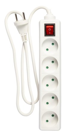 Nordic Quality 5-vägs kontakt m/brytare (D), 1m