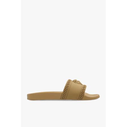 Versace Rubber slides with Medusa , Beige , Heren , Maat: 40 EU Slippers