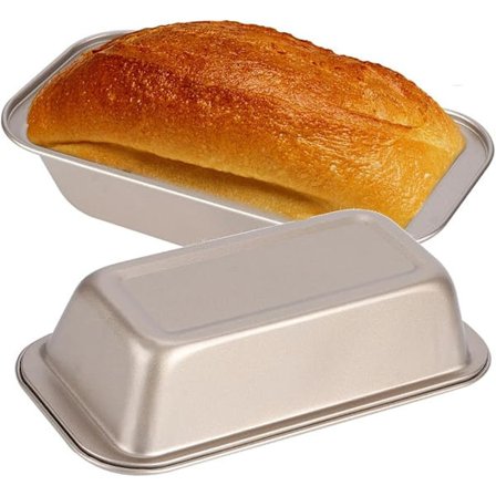 2 stk. karbonstål rektangulær brødform non-stick belegg brødform kakeform for matlaging hjemme (Gull)