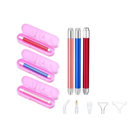 3 stycken LED-diamantmålningspennor 5D Luminous Diamond Pain