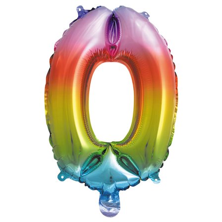 Balloong folio tall 0-9 regnbue 41 cm Tallet 0