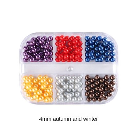 Nageldekorationer för Nail Art Halvcirkel Full Circle Färgglad Pearl Aurora 6-grid Pearl ZZ01 12g