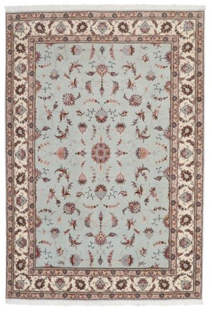 Tapis Tabriz 60 Raj Chaîne De Soie 168X241 Gris Clair/Marron (Laine, Perse)