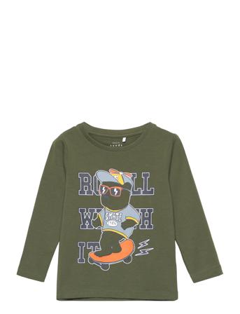 Nmmvux Ls Top L1 T-shirts Long-sleeved T-shirts Kakigrønn Name It*Betinget Tilbud
