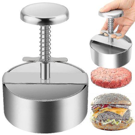 Homemiyn Burgerpresse, Premium Hamburgerpresse i Rustfritt Stål, Justerbar Hamburger Patty Maker-yuhao