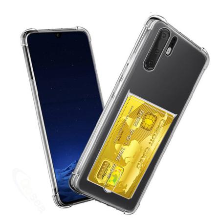 Skyddsskal med Korthållare - Huawei P30 Pro Transparent/Genomskinlig