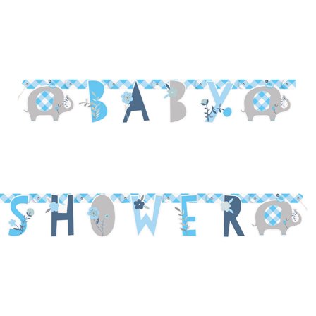 Babyshower Guirlande Elefant Blå