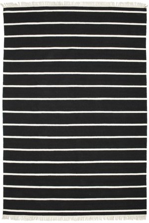 Dorri Stripe 220X320 Noir/Blanc Rayé Tapis De Laine