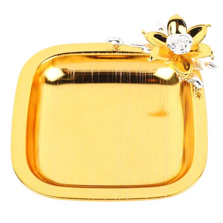 Violett blomstermat serveringsbricka legering snacks fruktbricka kompakt dessert kakfat för eftermiddagstefest