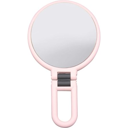15X forstørrelsesspeil sammenleggbart roterbart med stativ (rosa)