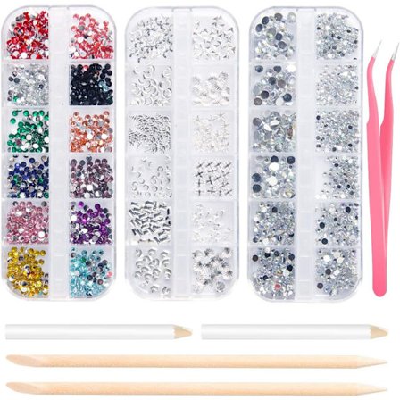 Nail Art Rhinestones, 3800 Pcs,