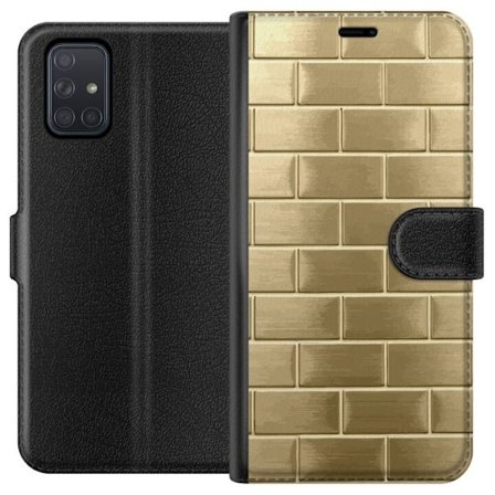 Plånboksfodral till Samsung Galaxy A71 med Gyllene Murstenar