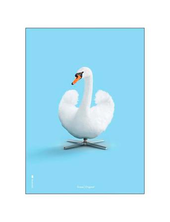 Svanen-Lysebla Home Decoration Posters & Frames Posters Illustrations Multi/mønstret Brainchild