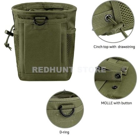 Tactical Molle Dragsko Magasin Dump Pouch Justerbar Military Utility Bälte Fanny Hip Holster Bag Outdoor Ammo Förvaringspaket
